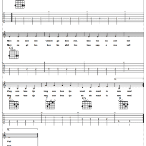 Bladmuziek in tab en noten